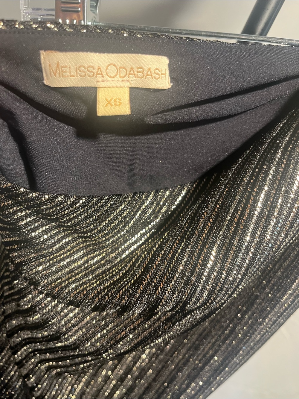 Melissa Odabash One-Shoulder Ruched
Metallic Ribbed Knit Mini Dress XS - Picture 12 of 14